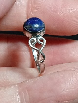 Anillo Plata Ley lapizlazuli sin pulir