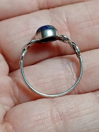 Anillo Plata Ley lapizlazuli sin pulir
