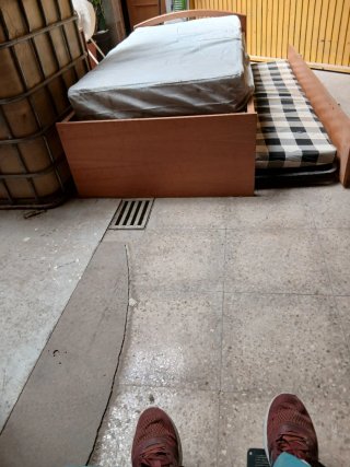 Cama nido madera con somieres y escritorio