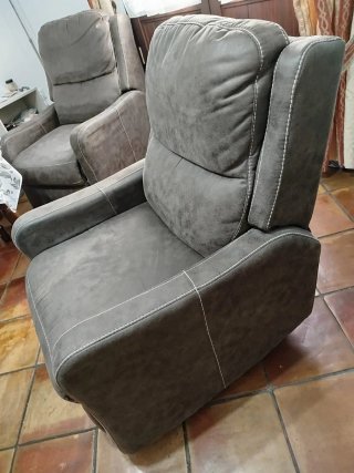 Sillones relax de tela marrones
