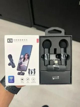 Micrófono Lavalier K9 Inalámbrico 2 Unidades + Re