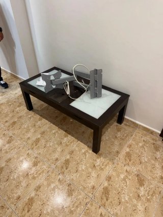 Sofá modular naranja y blanco