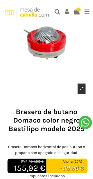 Brasero gas butano Domaco