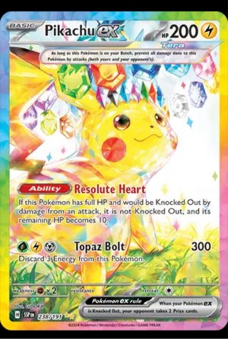 Carta Pokémon Pikachu EX 238/191