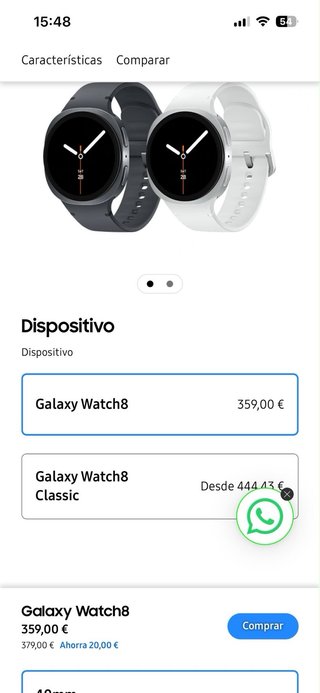 Samsung Galaxy Watch 8 40mm Bluetooth Negro