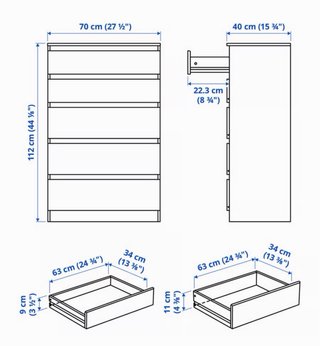Cajonera y armarios Ikea Kullen + Eket