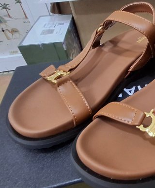 Sandalias Celine Camel Piel Triomphe