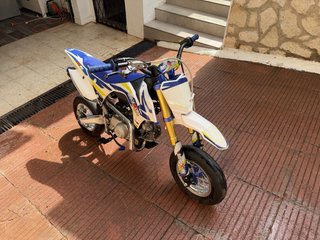 Pit Bike 90cc Semiautomática Azul/Blanca