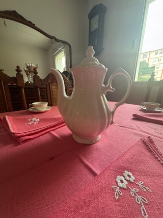 Juego de café y té porcelana blanca