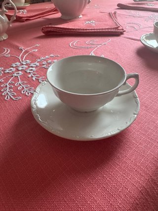 Juego de café y té porcelana blanca