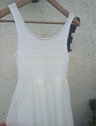 Abito bianco H&M Divided midi corpetto lavorato