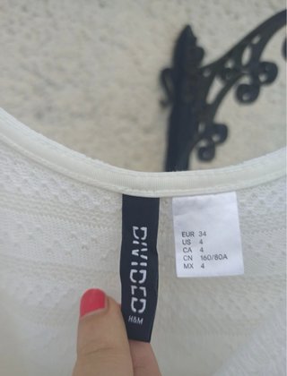 Abito bianco H&M Divided midi corpetto lavorato