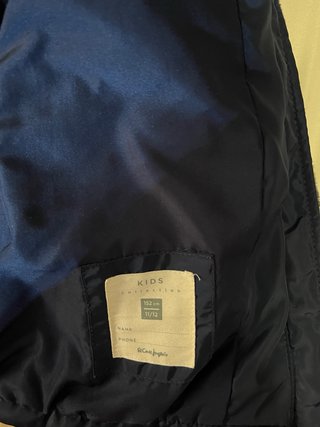 Abrigo de pelo azul talla 11/12