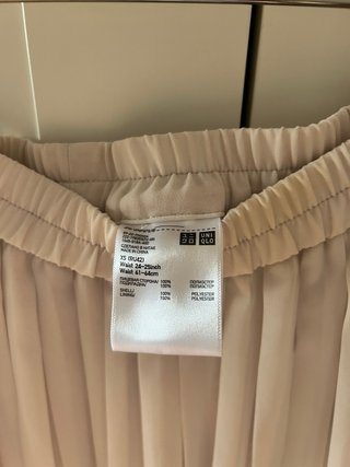 Falda midi plisada Uniqlo beige talla única