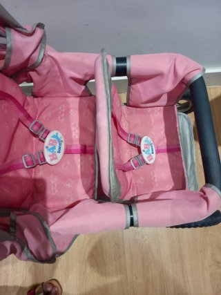 Carrito Gemelar Baby Born Rosa
