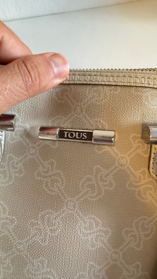 Bolso de mano Tous beige y blanco