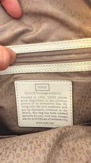 Bolso de mano Tous beige y blanco