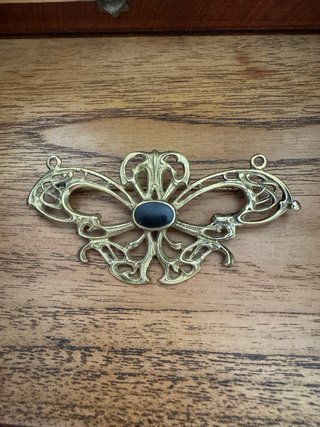 Broche/Colgante Mariposa Art Nouveau Negro/Dorado