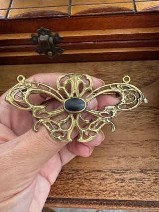 Broche/Colgante Mariposa Art Nouveau Negro/Dorado