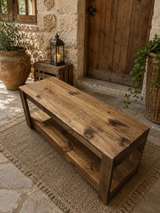Mueble TV madera reciclada color roble