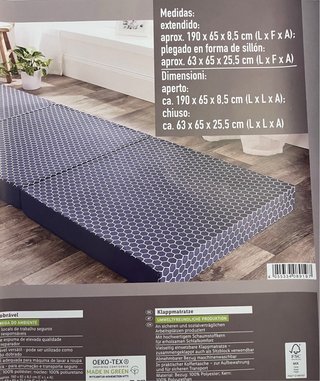Colchoneta plegable de tela