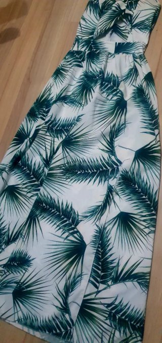 Vestido largo estampado hojas talla M