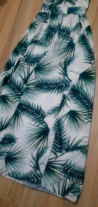 Vestido largo estampado hojas talla M