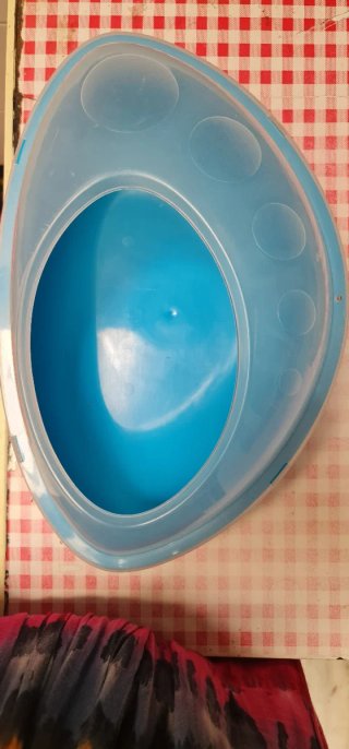 Bañera azul para chinchilla