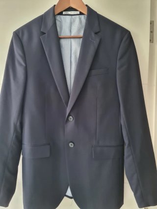 Americana Zara Hombre Verano Azul Marino