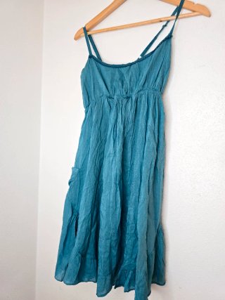 Vestido Verano Azul Volante Talla M