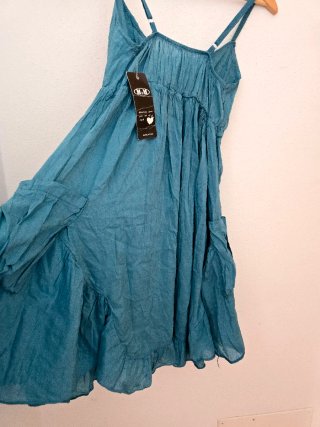Vestido Verano Azul Volante Talla M