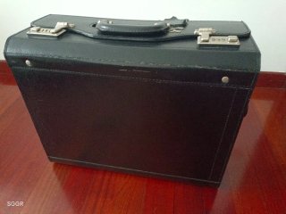 Maletín piloto para documentos piel negro