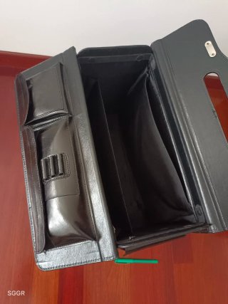 Maletín piloto para documentos piel negro