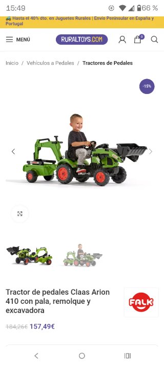 Tractor Claas Arion 410 pedales pala remolque