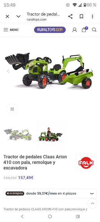 Tractor Claas Arion 410 pedales pala remolque