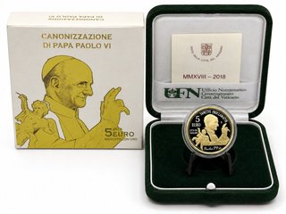 Proof 5 euro Vaticano 2018 - Canonización