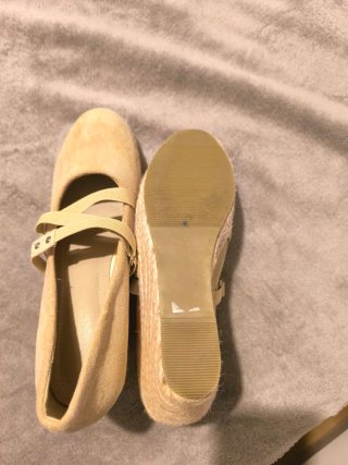 Zapatos tipo alpargata tacón 8 cm beige