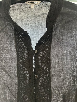 Camisa Torero Negra Manga Larga Talla L
