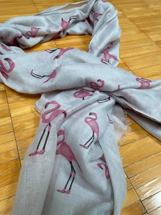 Sciarpa leggera con fenicotteri rosa #409-1