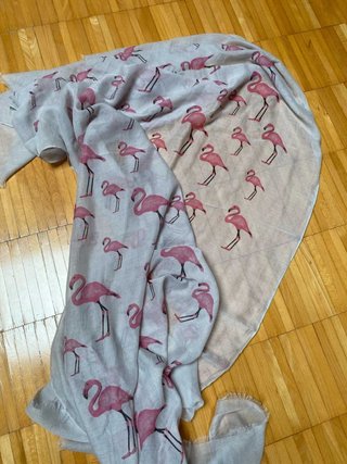 Sciarpa leggera con fenicotteri rosa #409-1