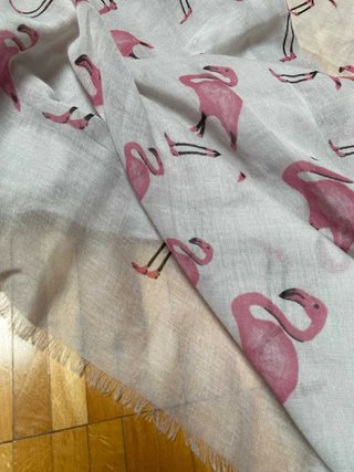 Sciarpa leggera con fenicotteri rosa #409-1