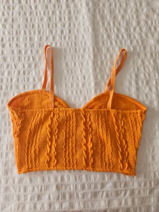 Top ZARA amarillo/naranja tejido