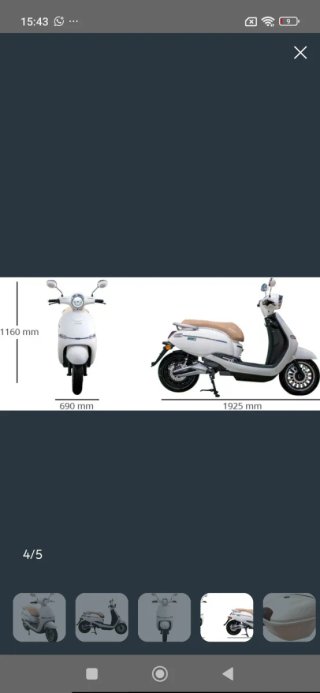 Moto Eléctrica Scooter Blanca se cambia escuchó of
