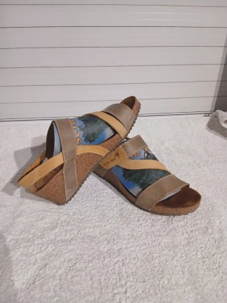 Sandalias Inter-Bios Mujer Marrón Multicolor