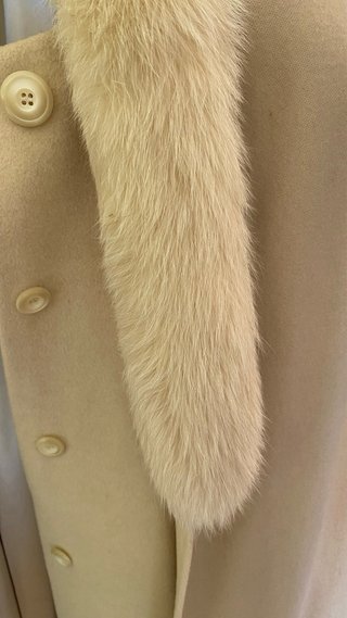 Abrigo de Angora con cuello de pelo Talla L