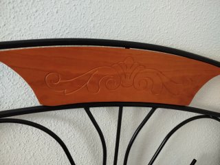 2 Cabeceros de hierro cama 90cm con detalle madera