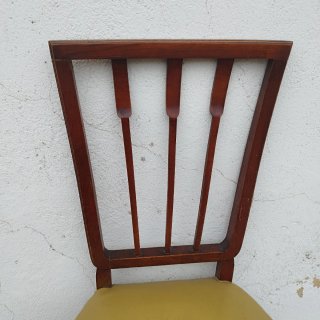 Silla Comedor Mid Century Madera y Piel Sintética