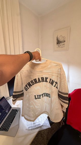 Gymshark Jersey Malla Contraste Beige Gris