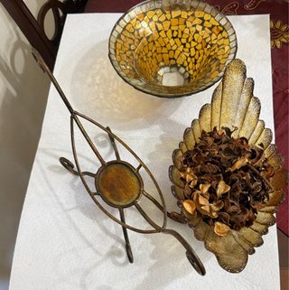 Vasi decorativi in vetro e metallo