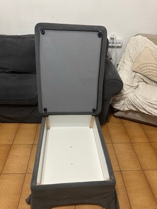 Sofá 2 plazas y reposapiés Ikea gris